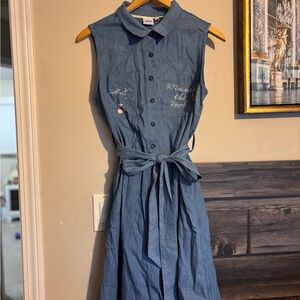 Disney Winnie the Pooh Blue Sleeveless Dress size S